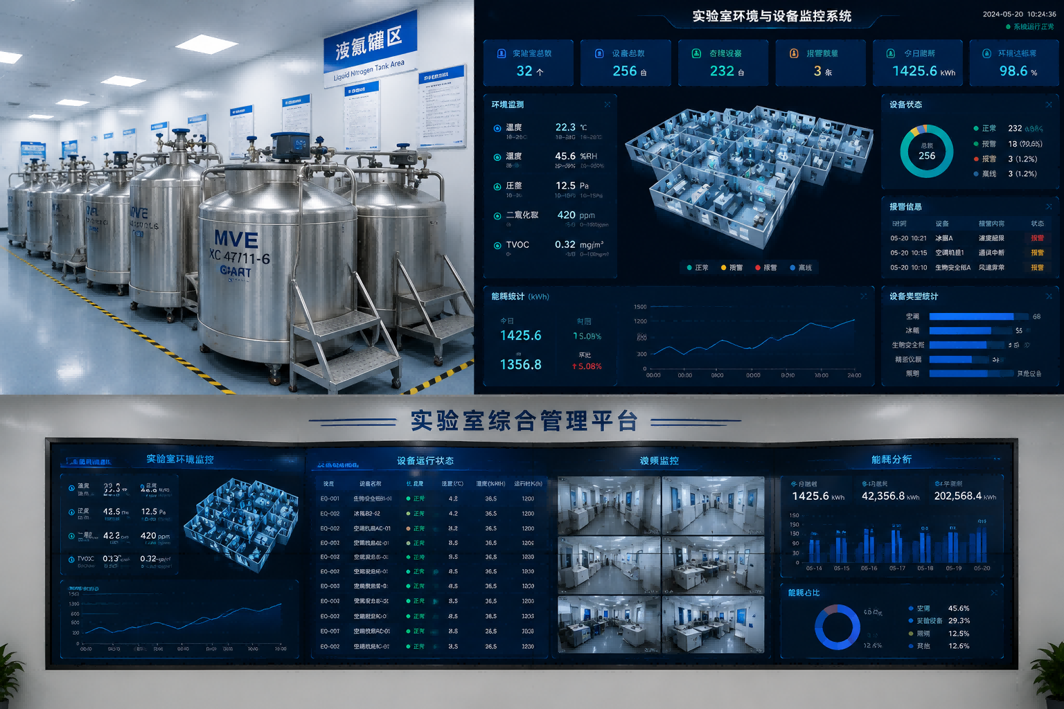 液氮罐区/监控系统大屏界面